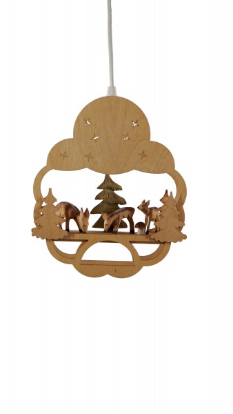 Fensterbild / Figurenlampe "Rehe" elektrisch, ca. 20 x 24 cm