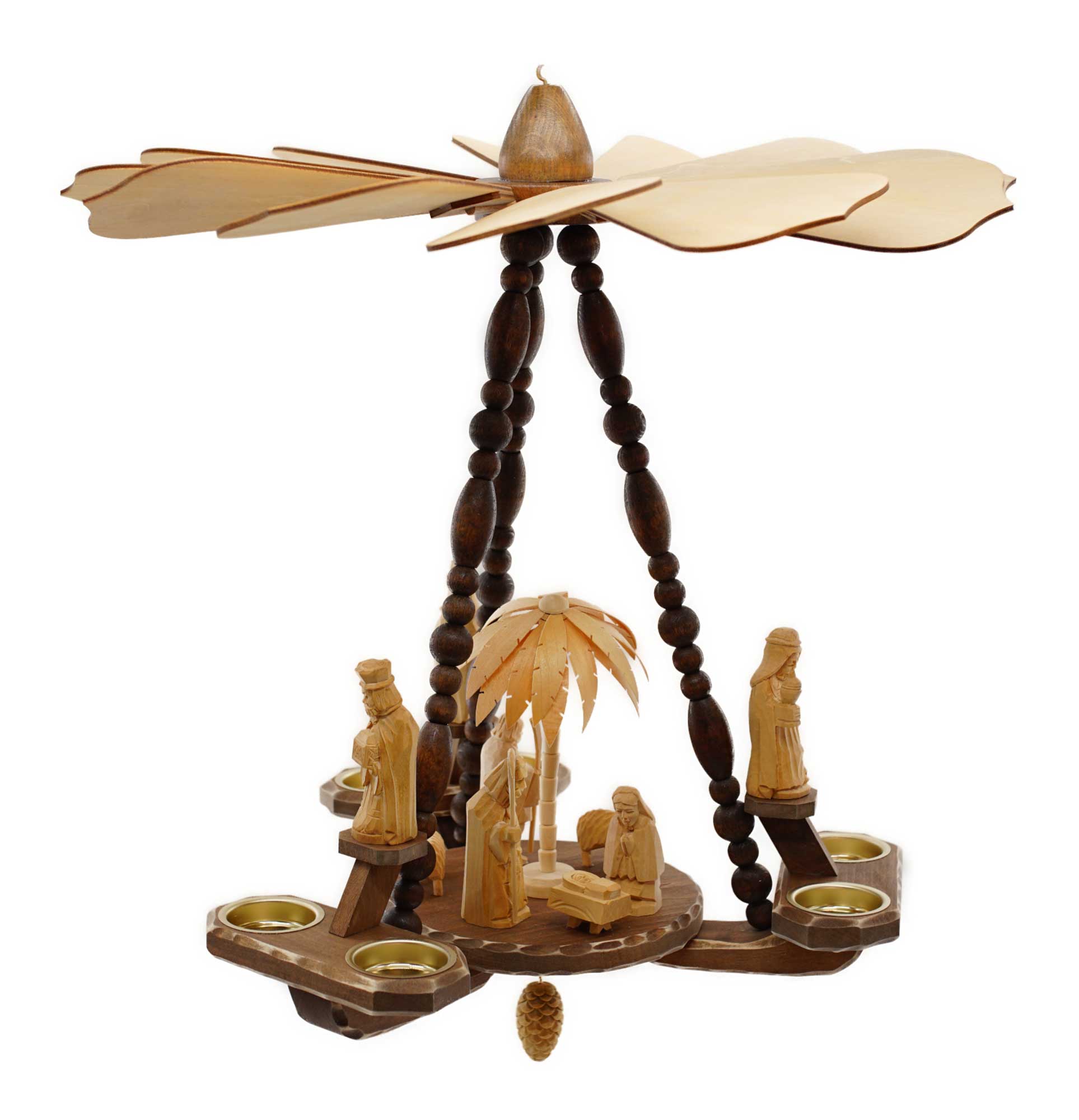 Deckenpyramide klein, Dm 46cm, Hhe ca. 45 cm, Natur, Krippefiguren, Nr.: 17.113 | 325,00 