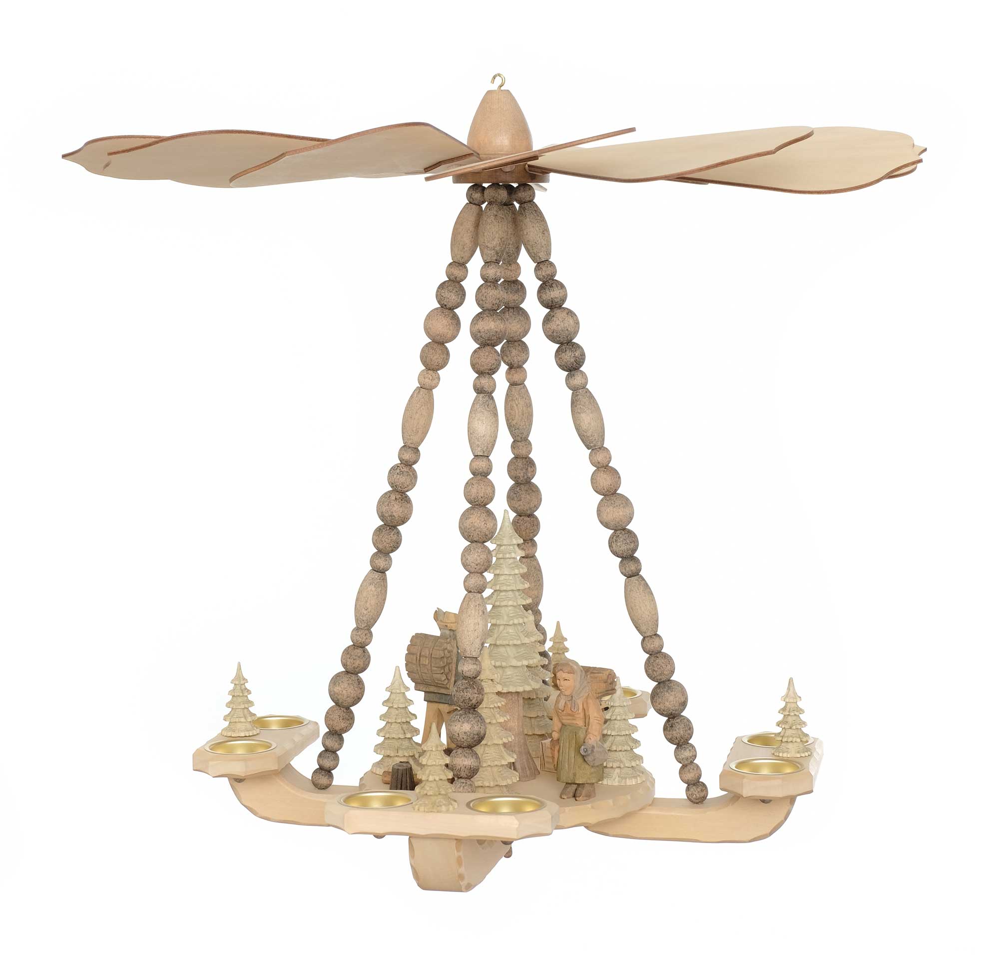 Deckenpyramide mittelgro / Holzstapel, Dm 58 cm, Hhe ca. 53 cm, Nr.: 17.201 | 332,00 