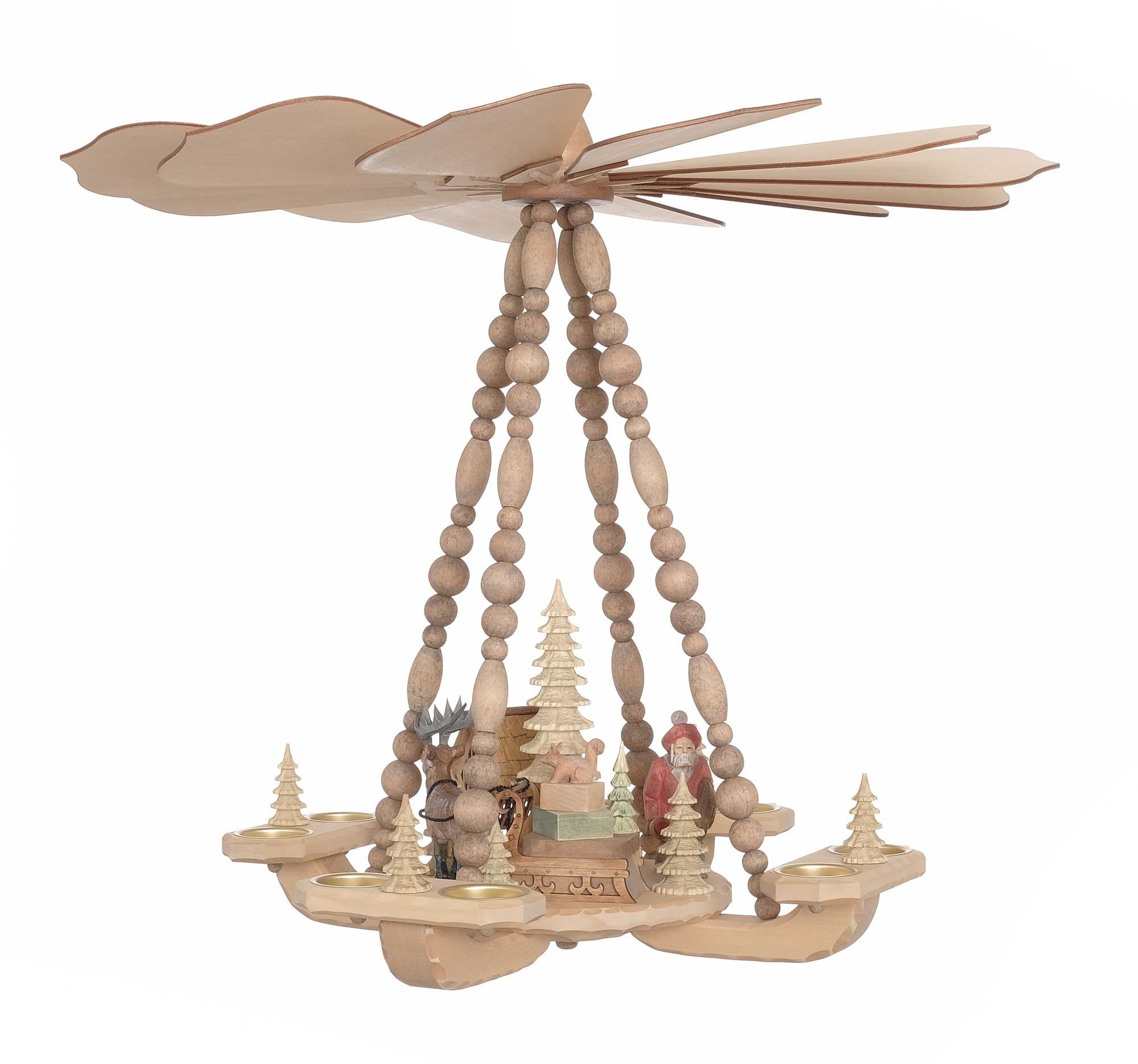 Deckenpyramide mittelgro, Rentier - Schlitten, Dm 58 cm, Hhe ca. 53 cm, Nr.: 17.220 | 413,00 