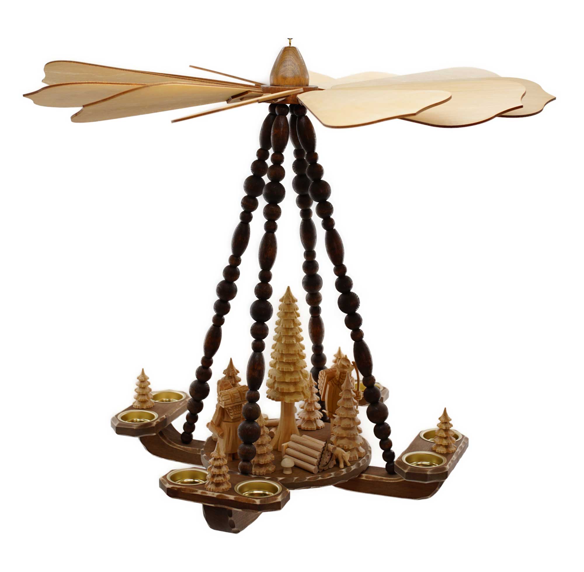 Deckenpyramide mittelgro, Dm 58 cm, Hhe ca. 53 cm, Natur, Holzstapel, Nr.: 17.229 | 372,00 