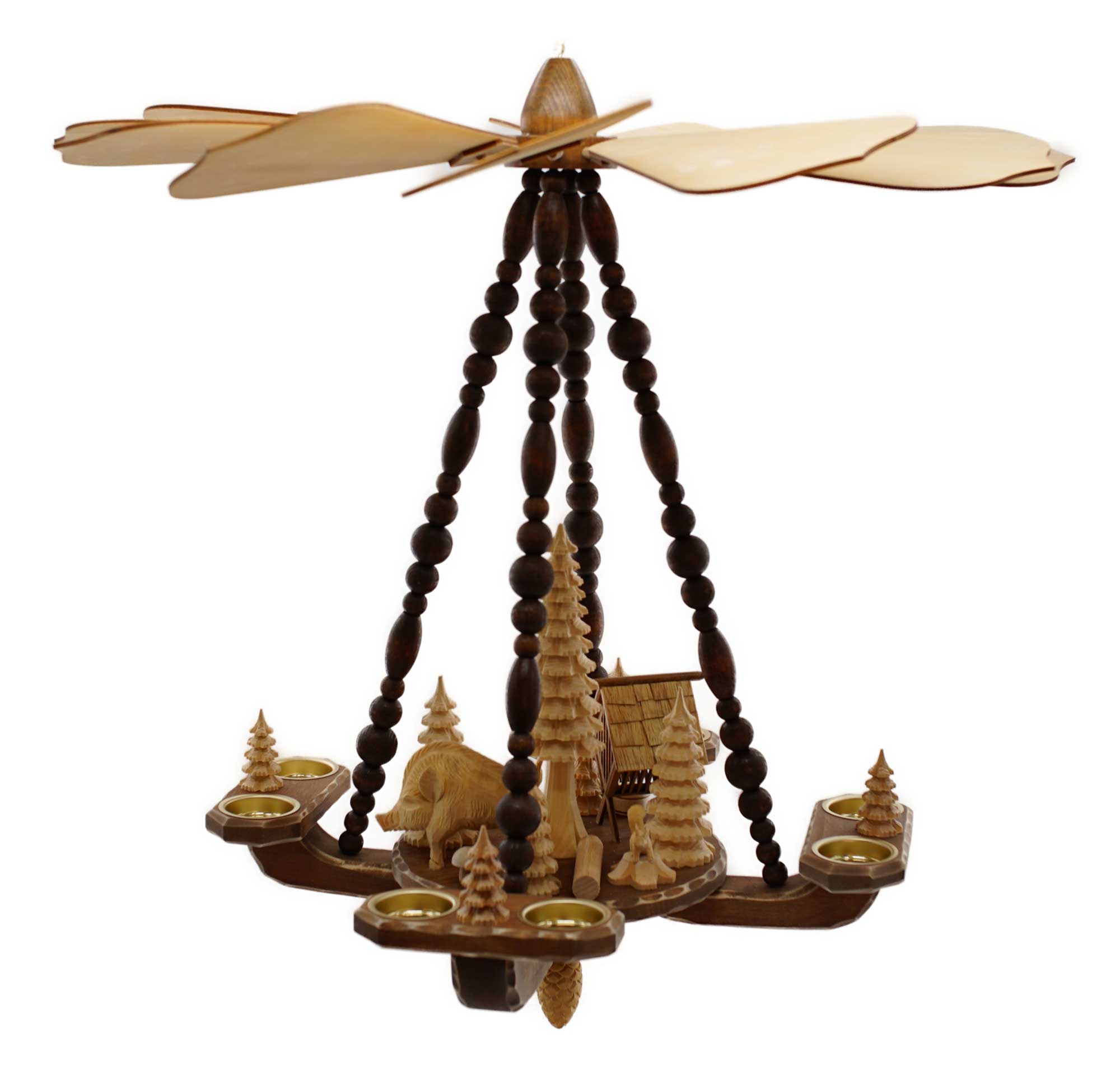 Deckenpyramide mittelgro, Dm 58 cm, Hhe ca. 53 cm, Natur, Wildschwein, Nr.: 17.232 | 402,00 