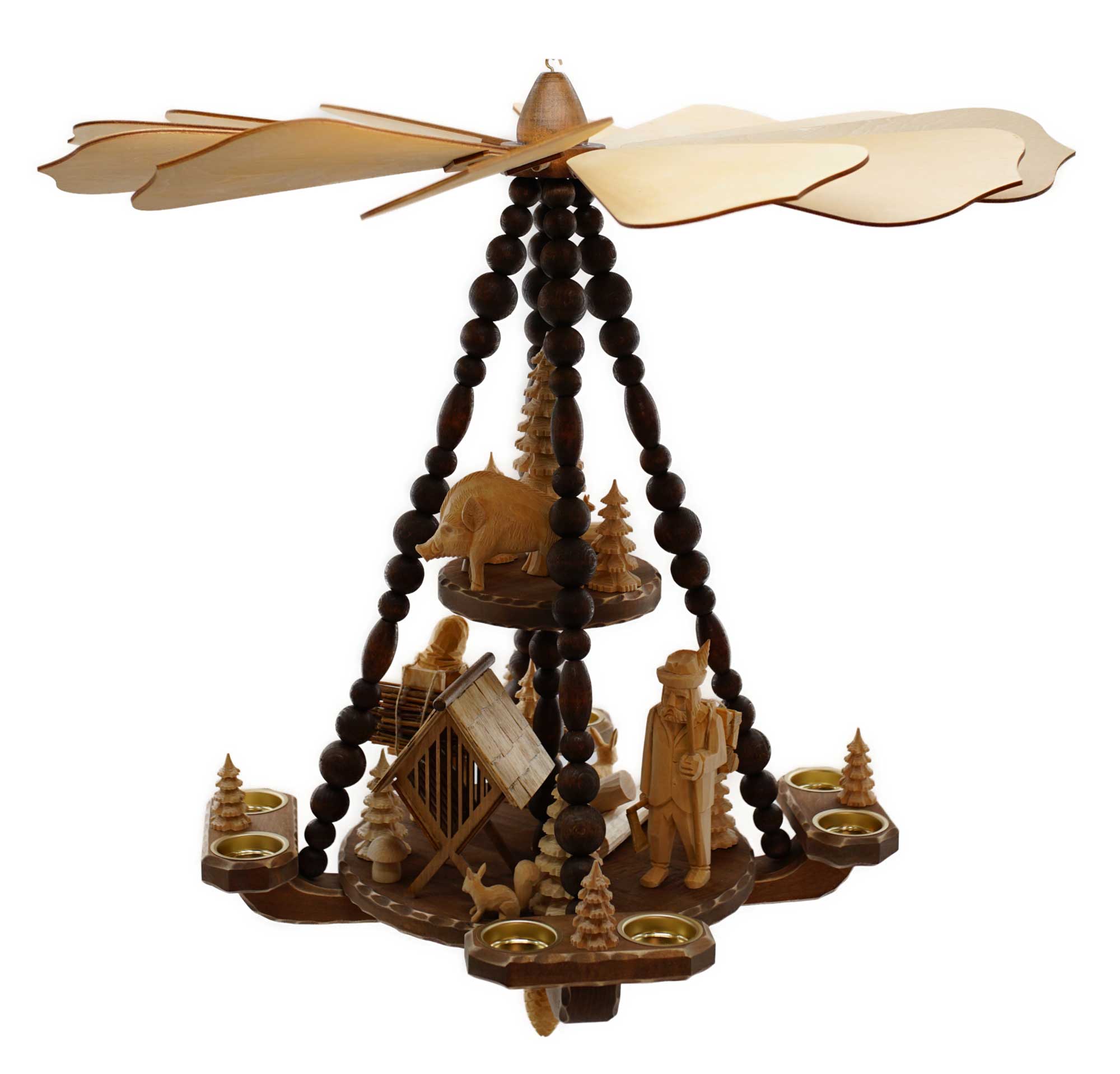 Deckenpyramide gro, Dm 63 cm, Hhe ca. 62 cm, 2 Etg., Natur, Wald, Nr.: 17.516 | 701,00 