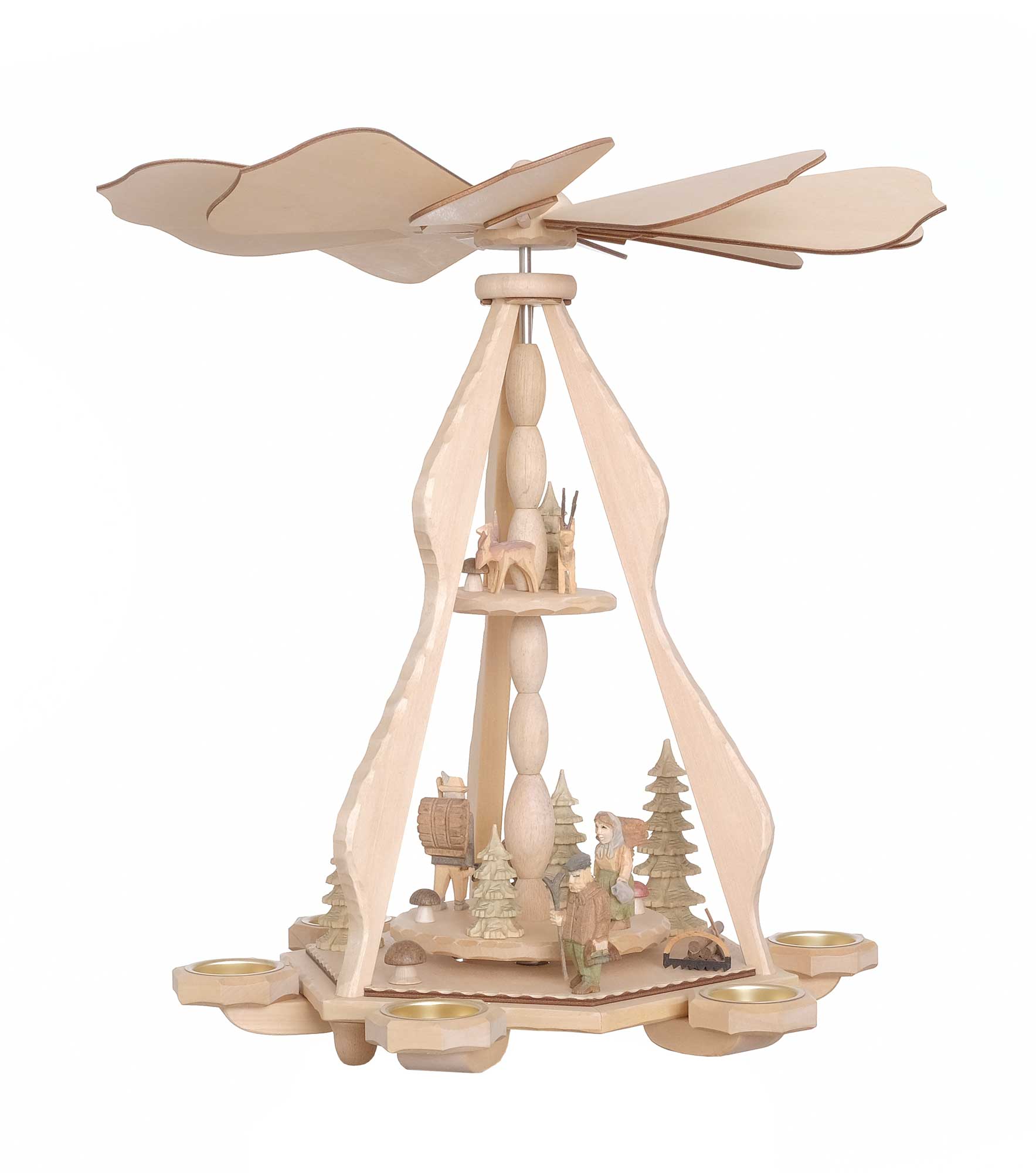 Stabpyramide klein Waldleute, 2 Etagen, Hhe ca. 46 cm, Nr.: 18.102 | 301,00 