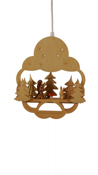 Fensterbild / Figurenlampe "Tiere im Wald" elektrisch, ca. 20 x 24 cm