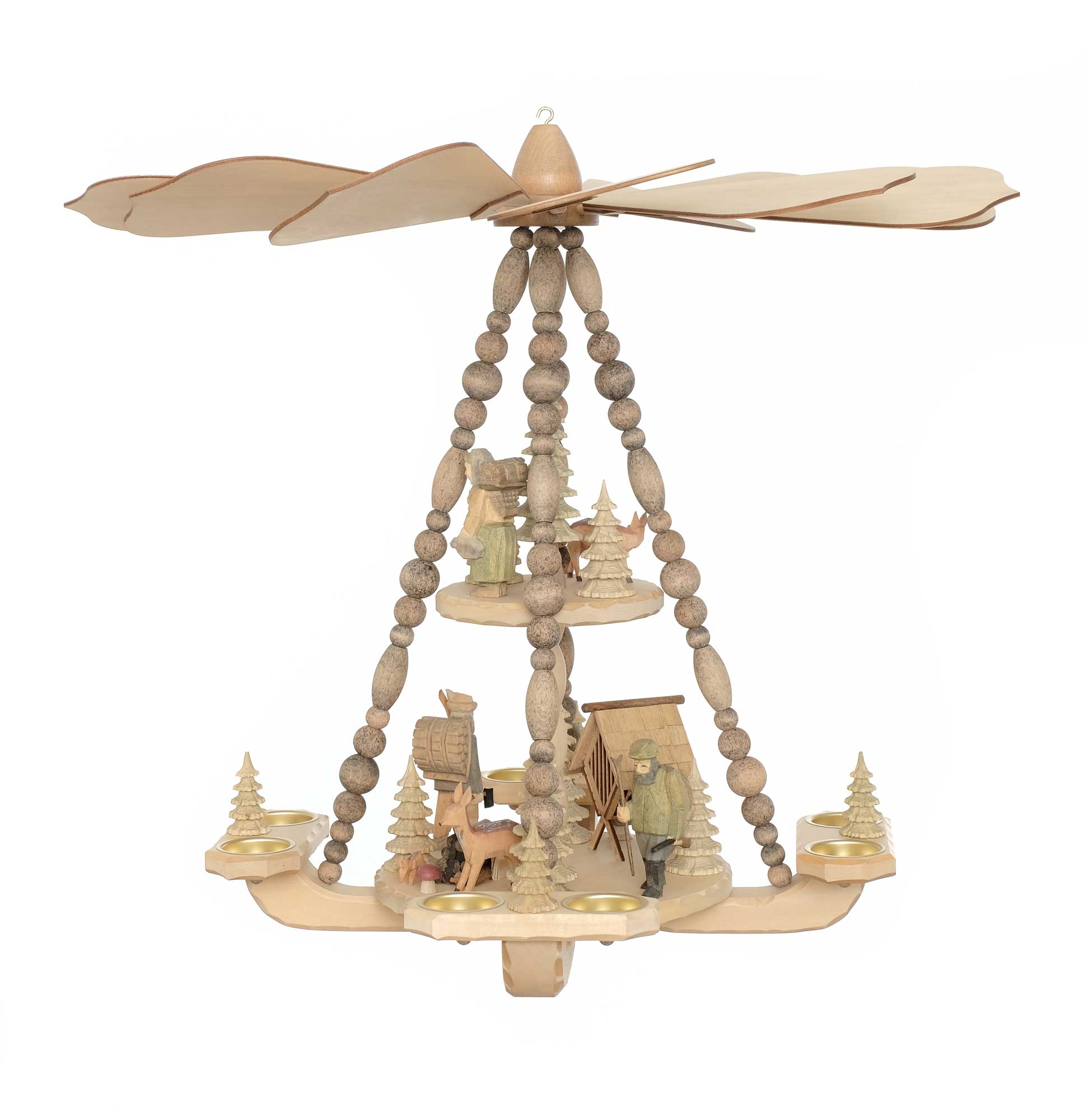 Deckenpyramide mittelgro / Waldleute, 2 Etagen, Dm 58 cm, Hhe ca. 53 cm, Nr.: 17.205 | 437,00 