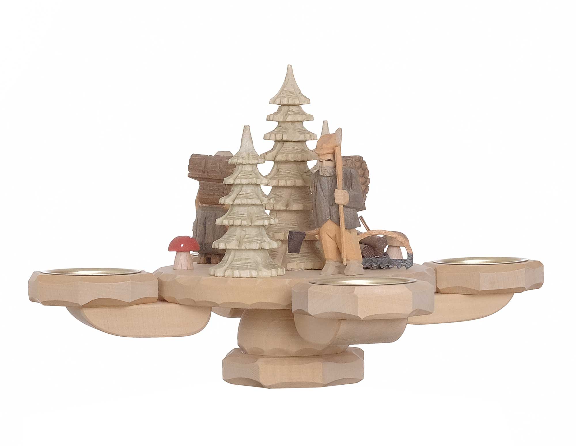 Tischleuchter klein geschnitzt Holzstapel, ca. 20 x 20 x 17 cm, Nr.: 21.101 | 102,00 