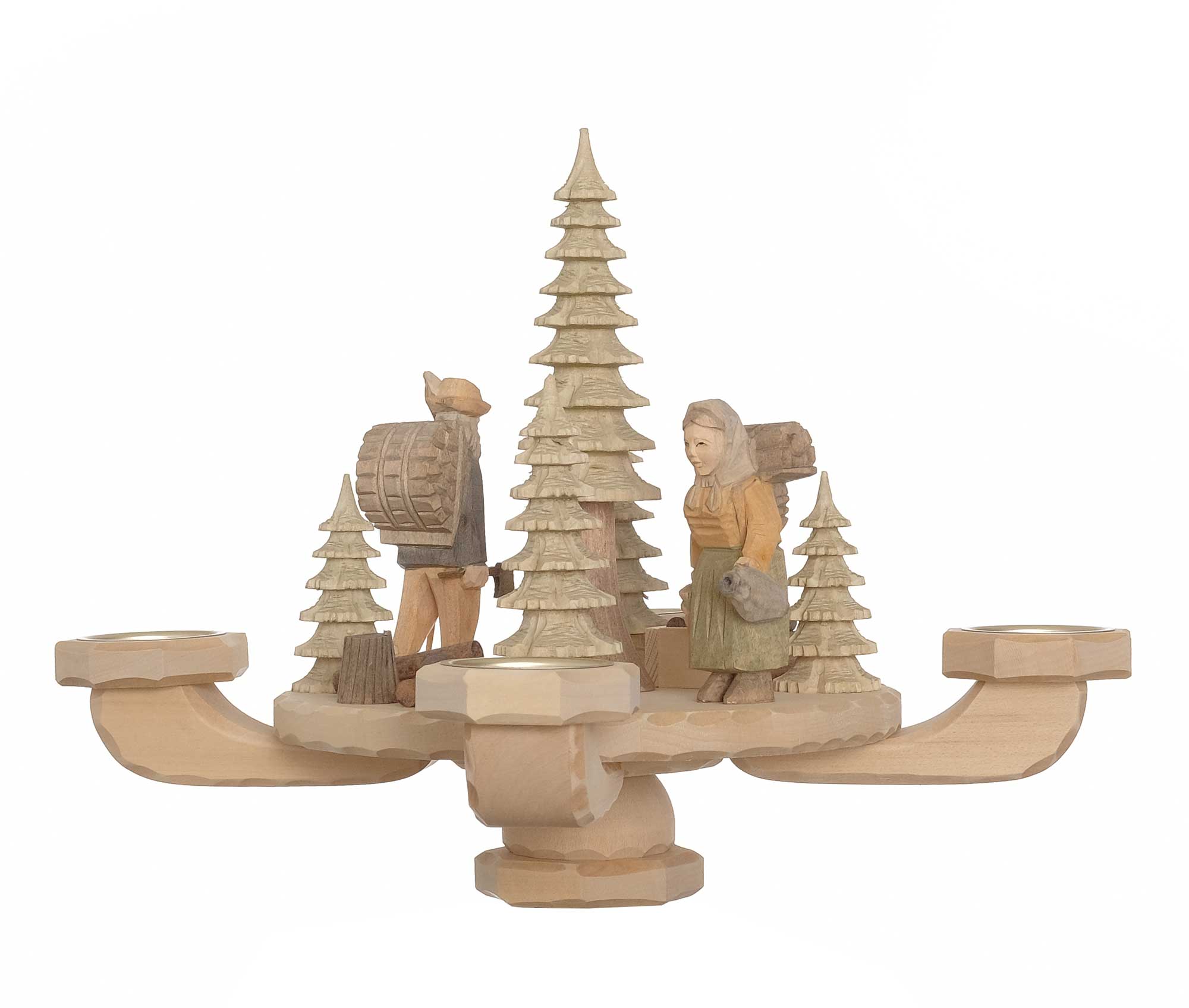 Tischleuchter geschnitzt Holzstapel, ca. 26 x 26 x 24 cm, Nr.: 21.104 | 159,00 