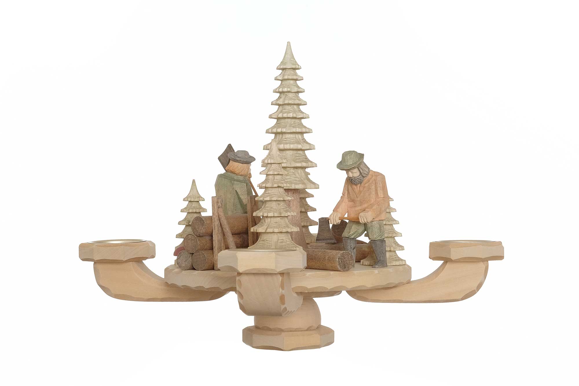 Tischleuchter geschnitzt Waldarbeiter, ca. 26 x 26 x 24 cm, Nr.: 21.109 | 173,00 