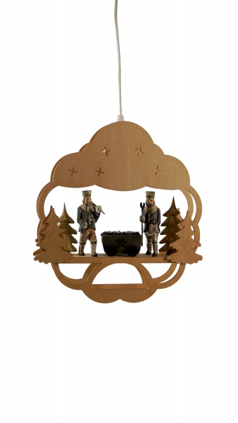 Fensterbild / Figurenlampe "Bergmänner" elektrisch, ca. 29 x 32 cm