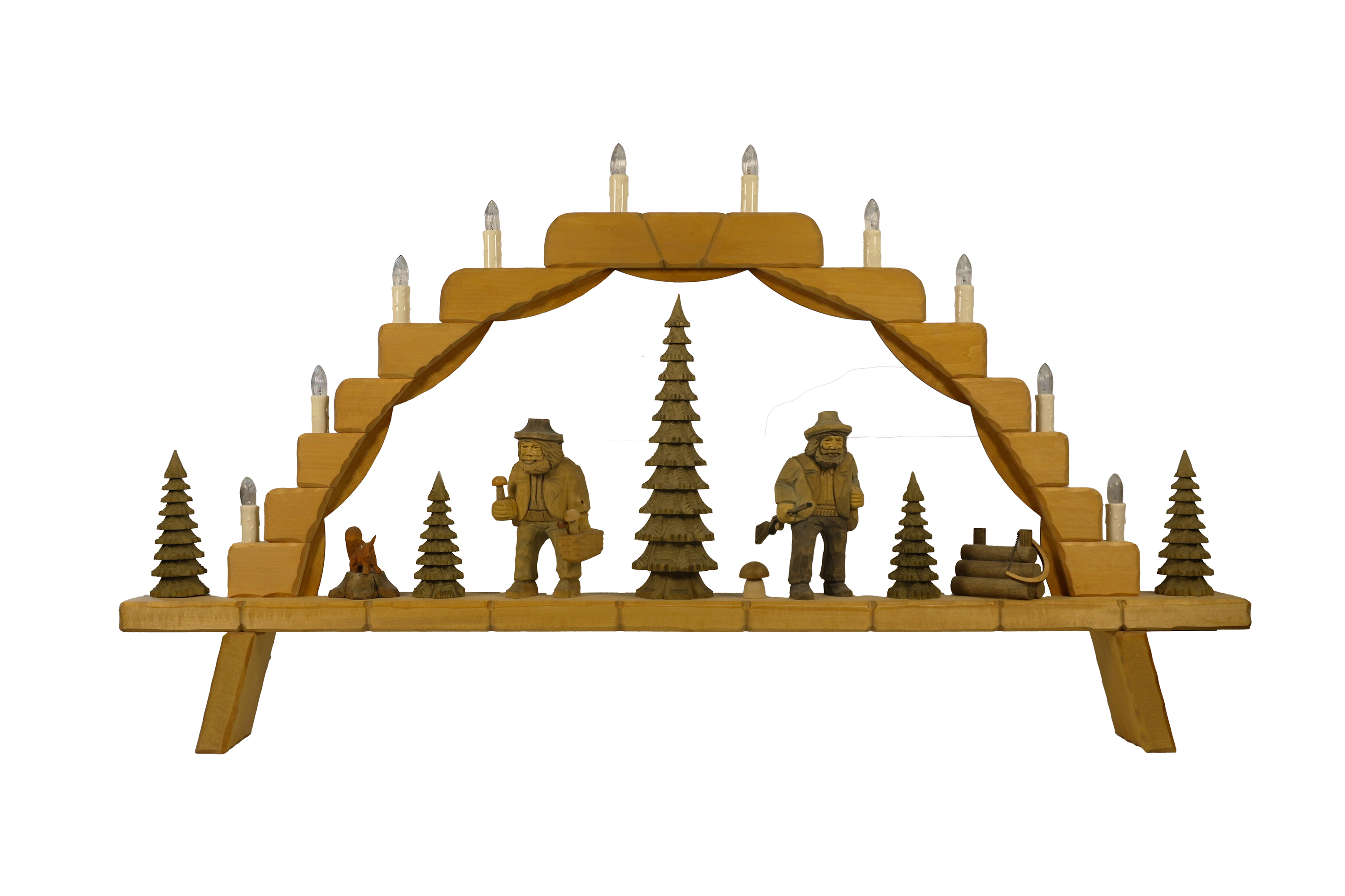Schwibbogen gro� (10fl.), "Waldleute" (2 Figuren) ca. 91 x 49 cm, Nr.: 41.209-T | 524,00 � statt 535,00 �