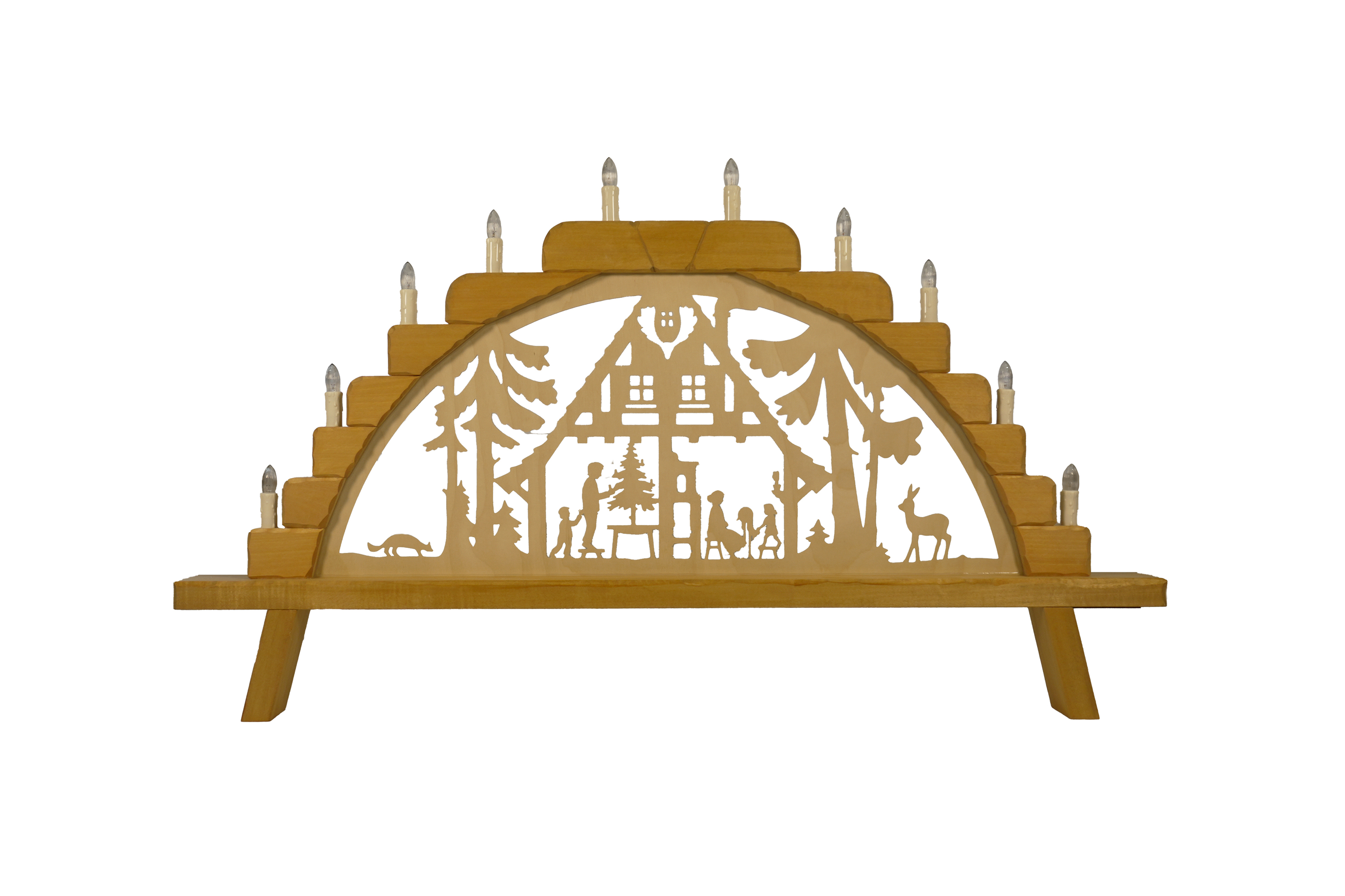 Schwibbogen gro� (10fla.) "Waldhaus" 87 x 49 cm, Nr.: 41.405-T | 158,00 �