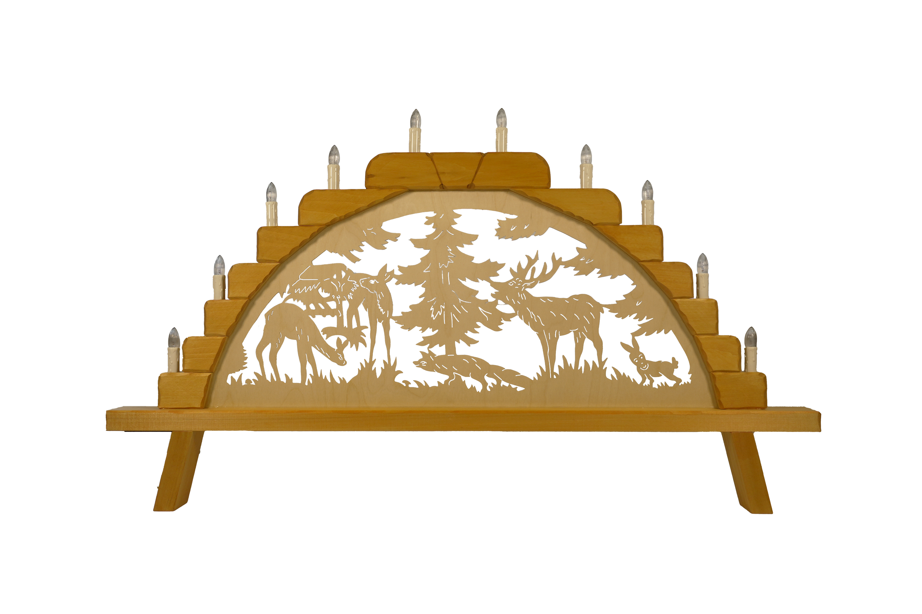 Schwibbogen gro� (10fla.), "Tiere im Wald" 87 x 49 cm, Nr.: 41.406-T | 158,00 �