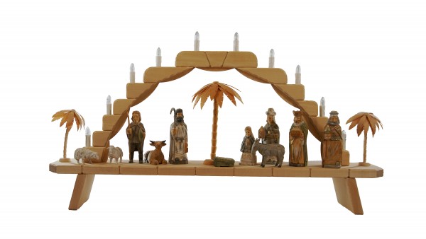 Schwibbogen groß (10fla.) "Krippefiguren" 91 x 49 cm