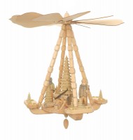 Deckenpyramide groß, Waldleute mit Sägebock, Dm 63 cm, Höhe ca. 62 cm Deckenpyramide groß, Waldleute mit Sägebock, Dm 63 cm, Höhe ca. 62 cm