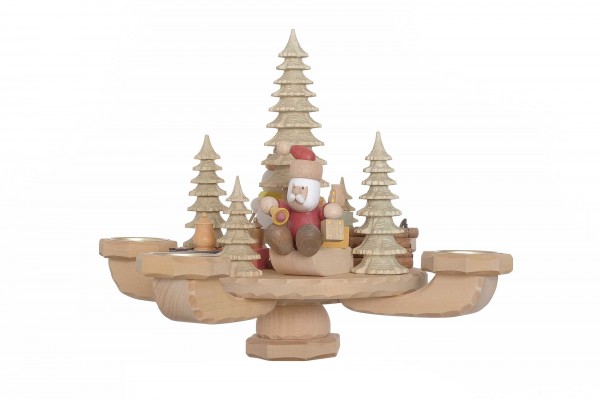 Tischleuchter geschnitzt Weihnachtsmann, ca. 26 x 26 x 24 cm