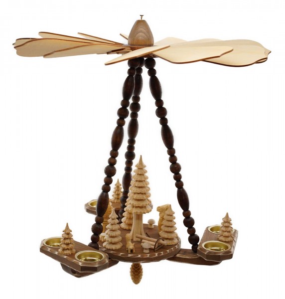 Deckenpyramide klein, Dm 46cm, Höhe ca. 45 cm, Natur, Holzstapel