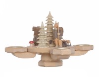 Tischleuchter klein geschnitzt Holzstapel, ca. 20 x 20 x 17 c Tischleuchter klein geschnitzt Holzstapel, ca. 20 x 20 x 17 c