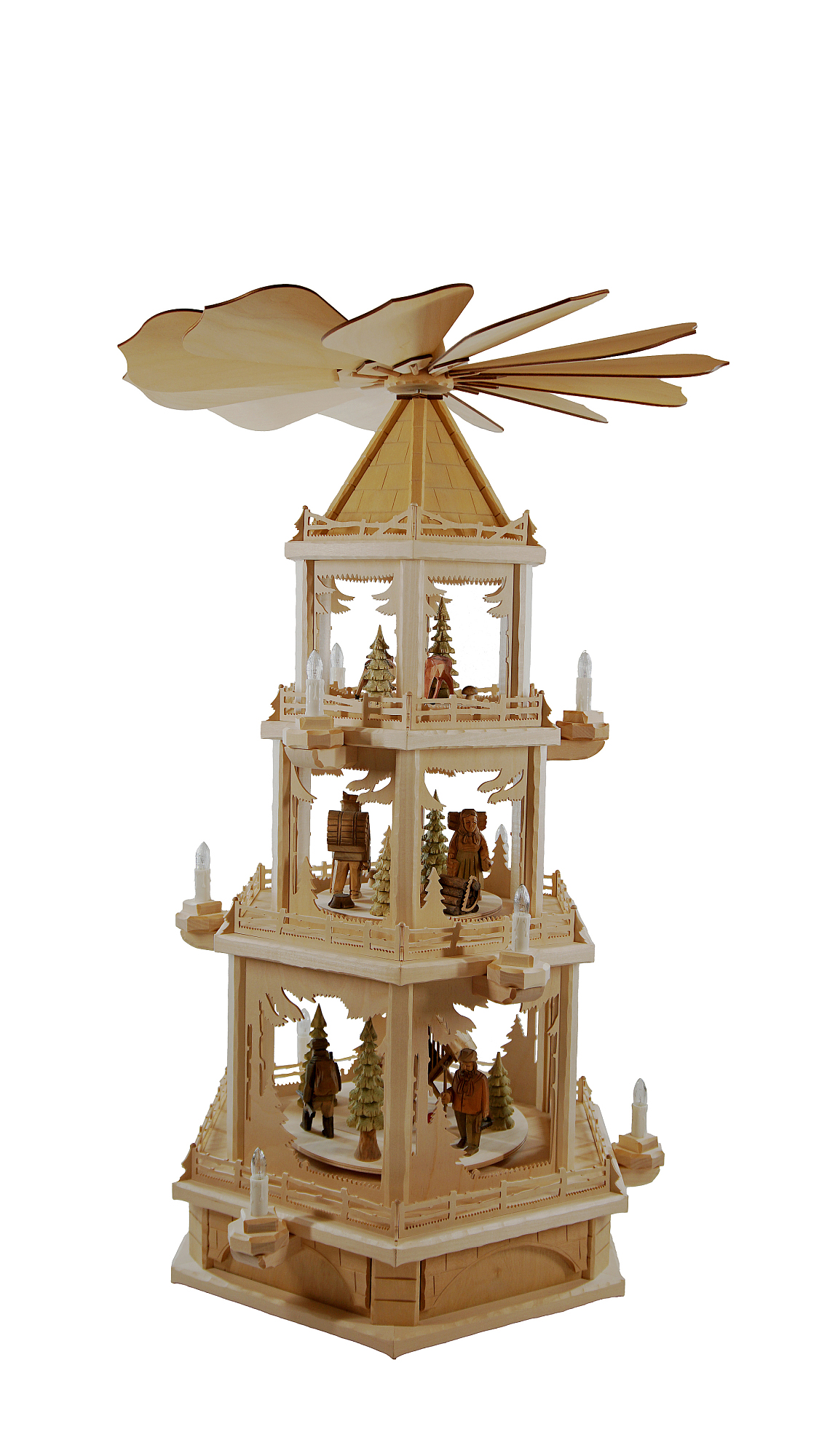 Waldpyramide gro, 3 Etagen, elektrisch, Hhe ca. 89 cm, Nr.: 12.300-E | 1095,00 