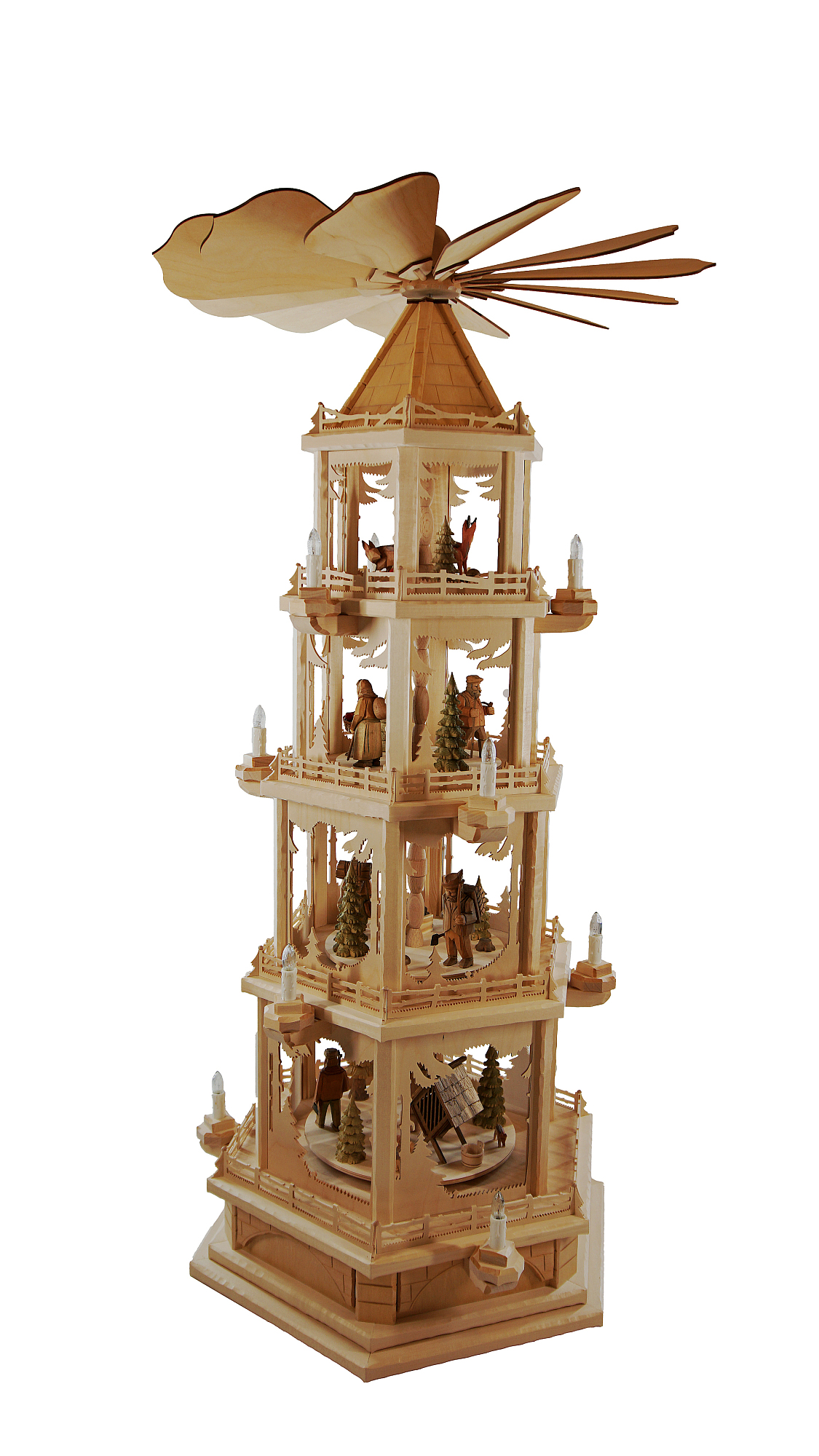 Waldpyramide, 4 Etagen, elektr.,  Hhe ca. 111 cm, Nr.: 12.400-E | 1410,00 