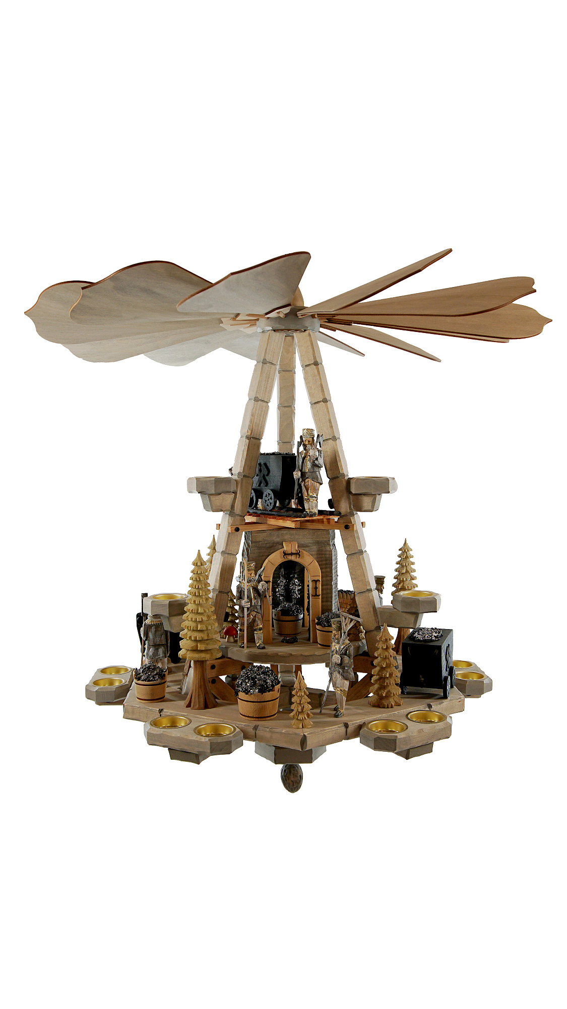 Deckenpyramide gro / Bergmnner, Dm 70 cm, Hhe ca. 73 cm, grau, Nr.: 17.402-G | 1340,00 