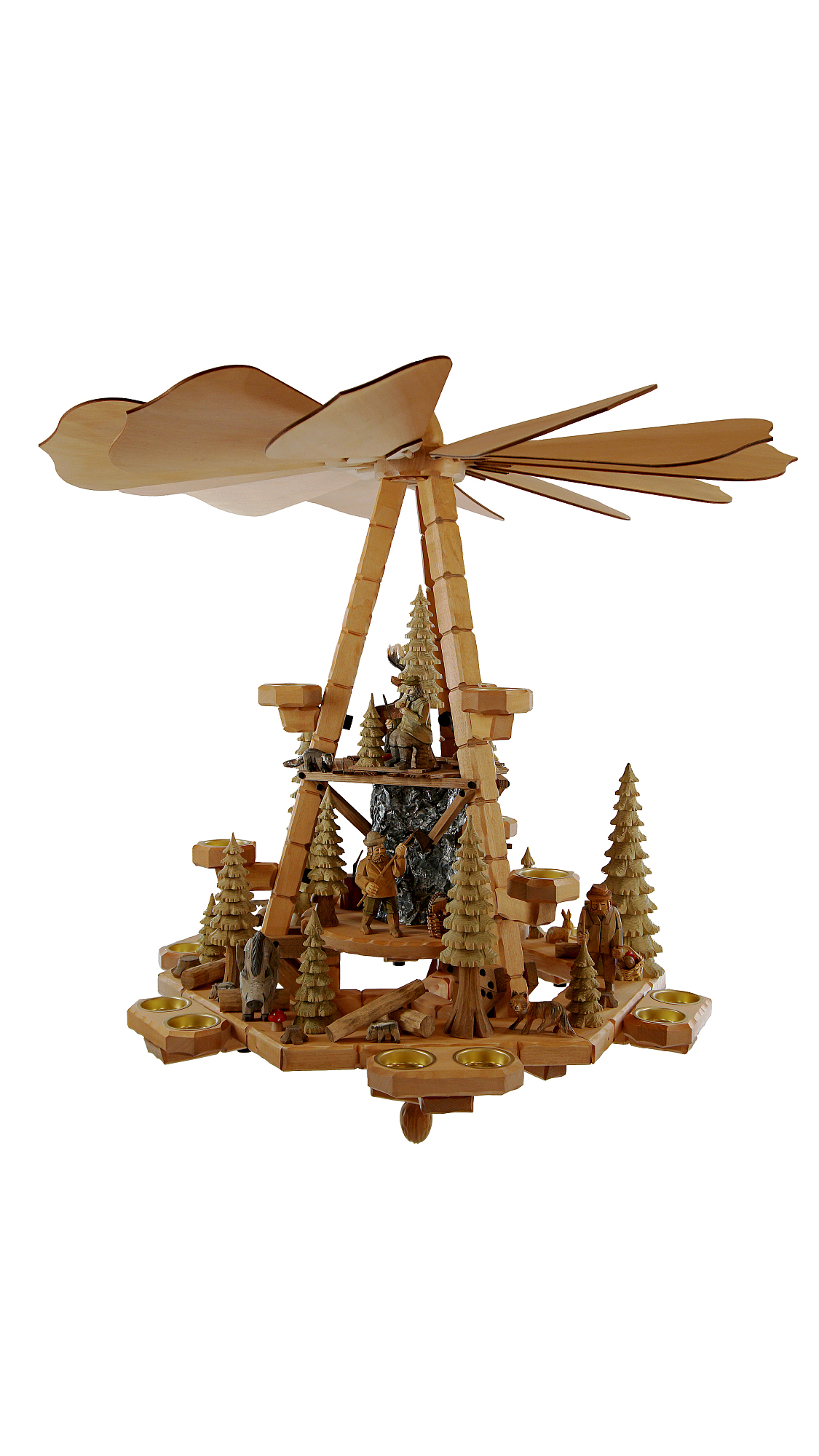 Deckenpyramide ganz gro, Dm 70 cm, Hhe ca. 73 cm, Tiere im Wald, Nr.: 17.405 | 1508,00 