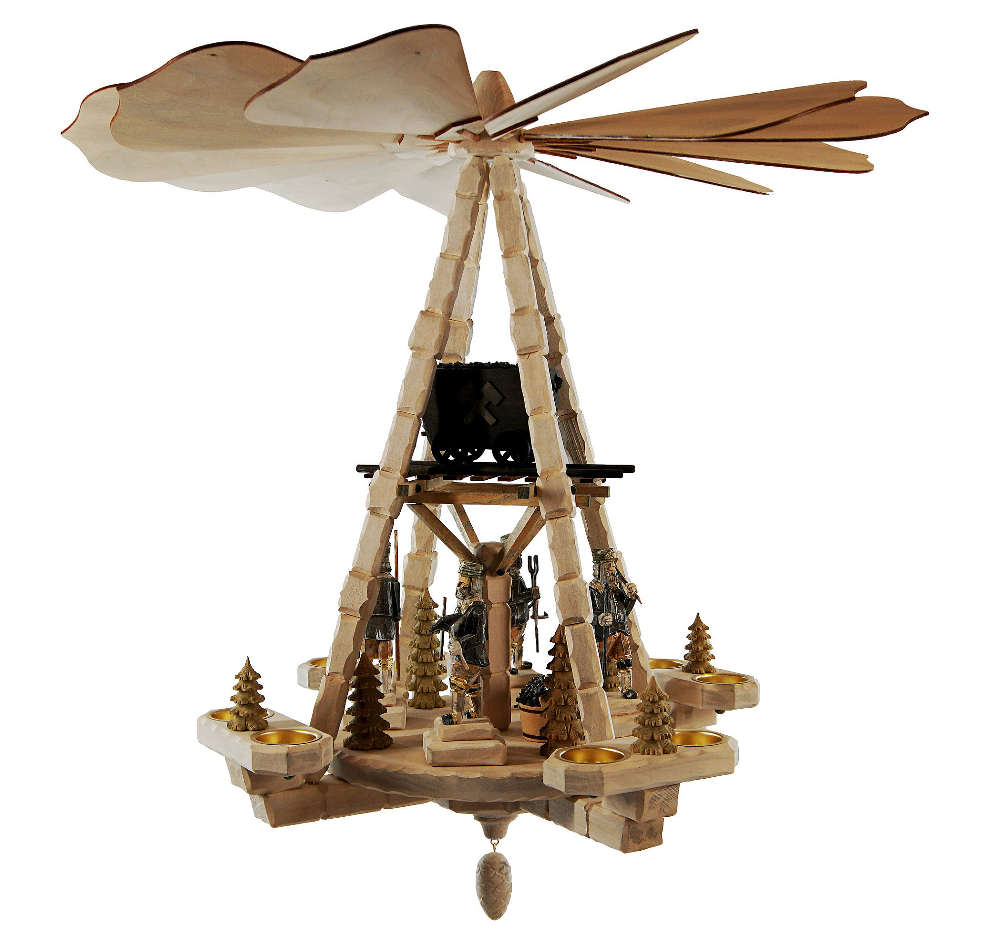 Deckenpyramide gro, wei/grau / Bergmnner, Dm 63 cm, Hhe ca. 62 cm, Nr.: Z17.501-GW | 824,00 