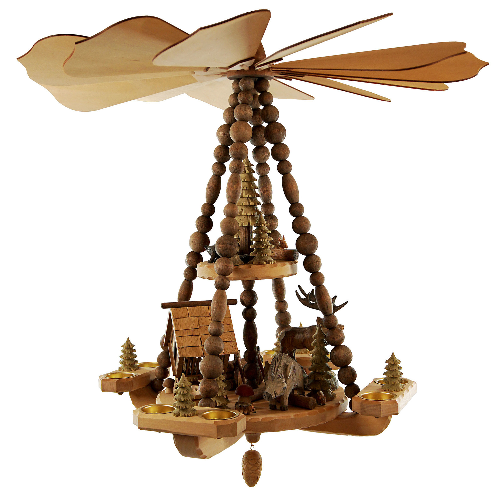 Deckenpyramide gro, 2 Etagen, Dm 63 cm, Hhe ca. 62 cm, Tiere im Wald, Nr.: 17.514 | 737,00 