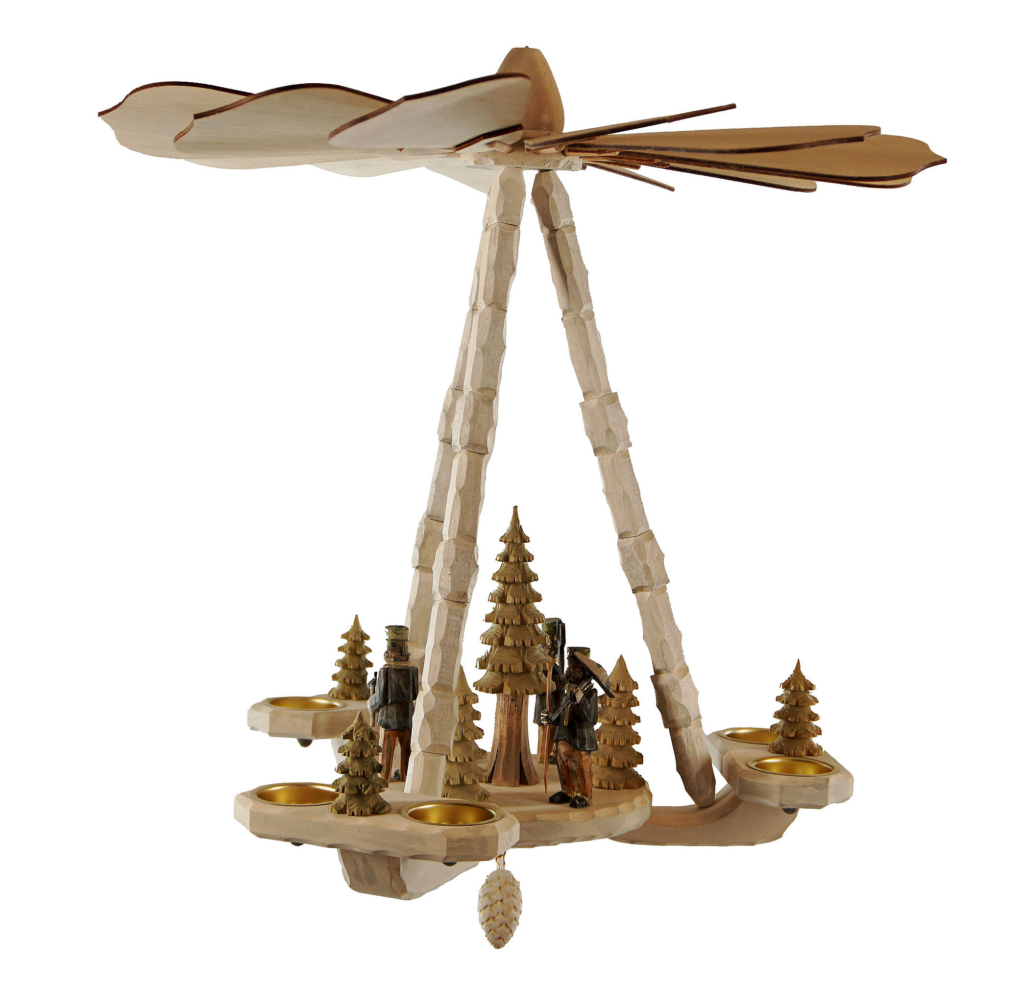 Deckenpyramide klein wei/grau / Bergmnner, Dm 46 cm, Hhe ca. 45 cm, Nr.: Z17.104-GW | 401,00 