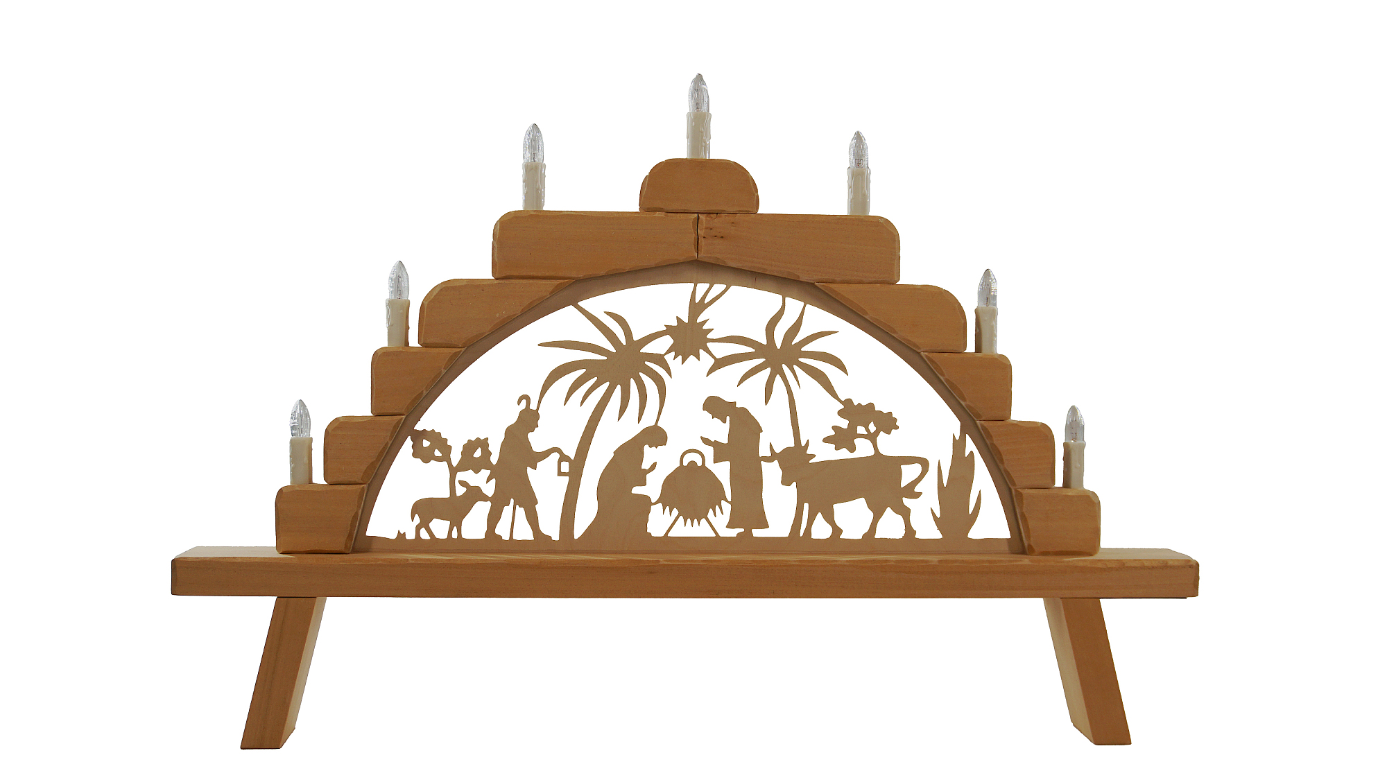 Schwibbogen klein (7-flammig) "Geburt" ca. 67 x 44 cm, Nr.: 41.301 | 130,00 