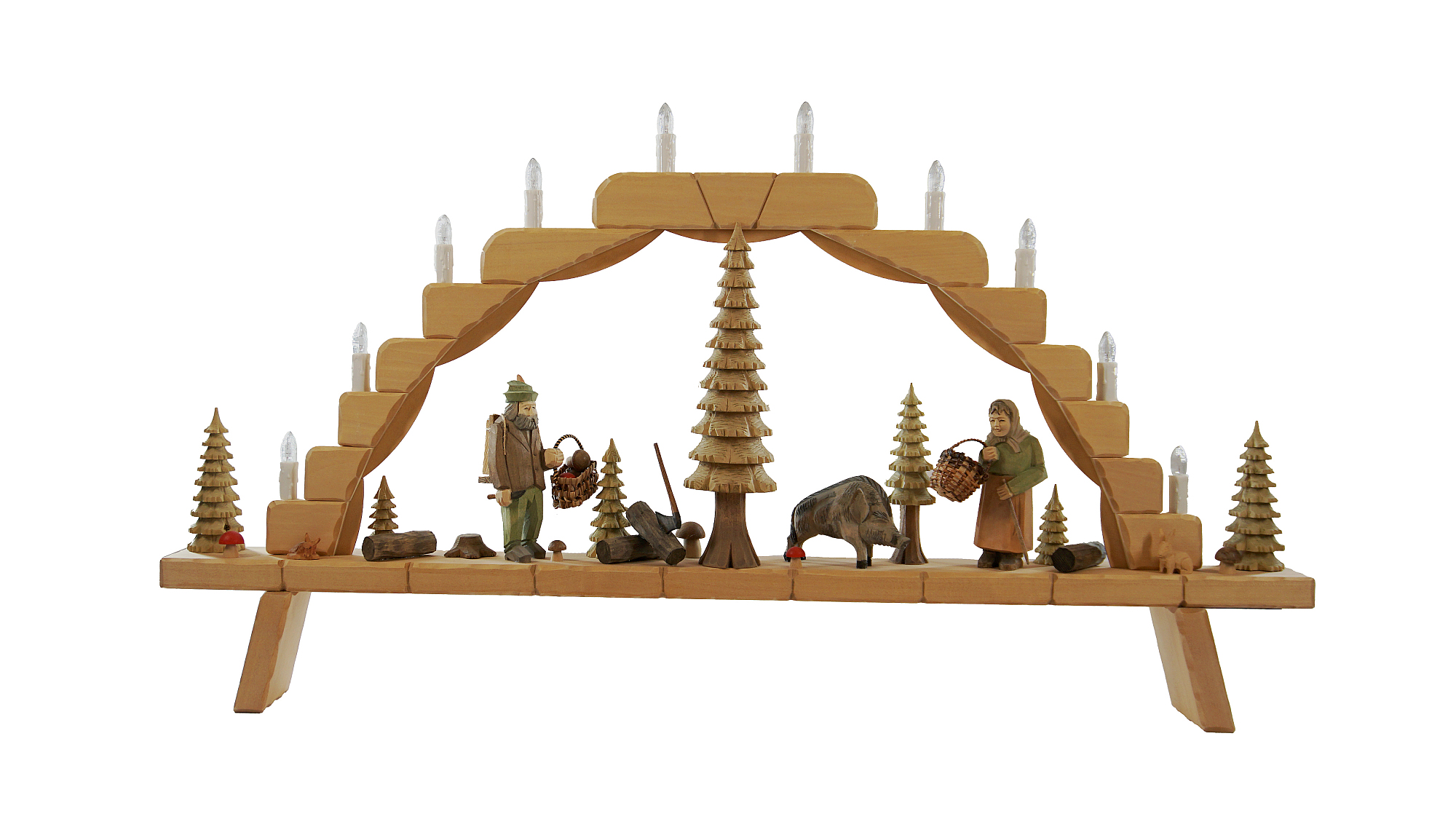 Schwibbogen gro (10fla.) "Pilzsammler" 91 x 49 cm, Nr.: 41.205 | 588,00 