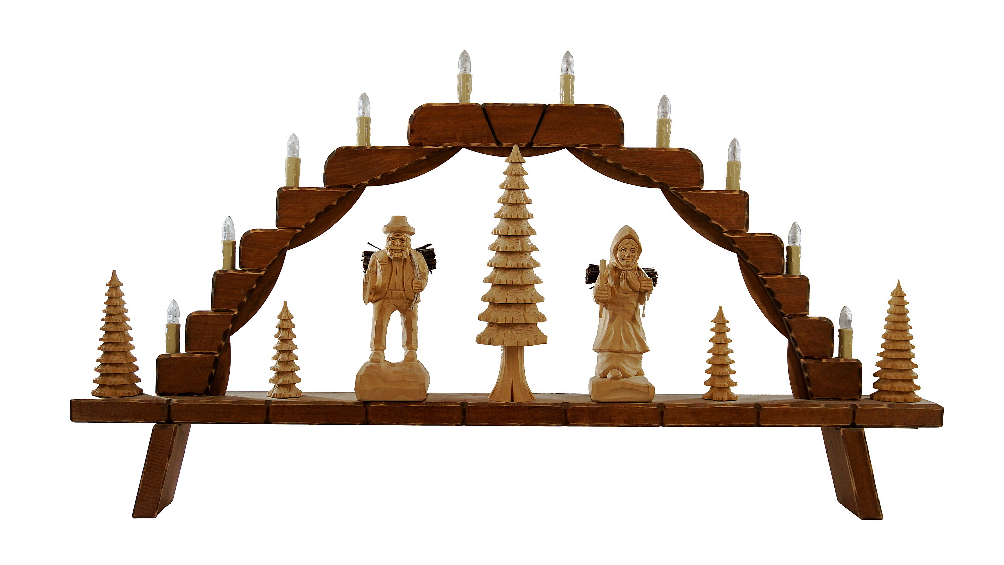 Schwibbogen gro (10fla.) "Waldleute / Natur" 91 x 49 cm, Nr.: 41.210 | 621,00 