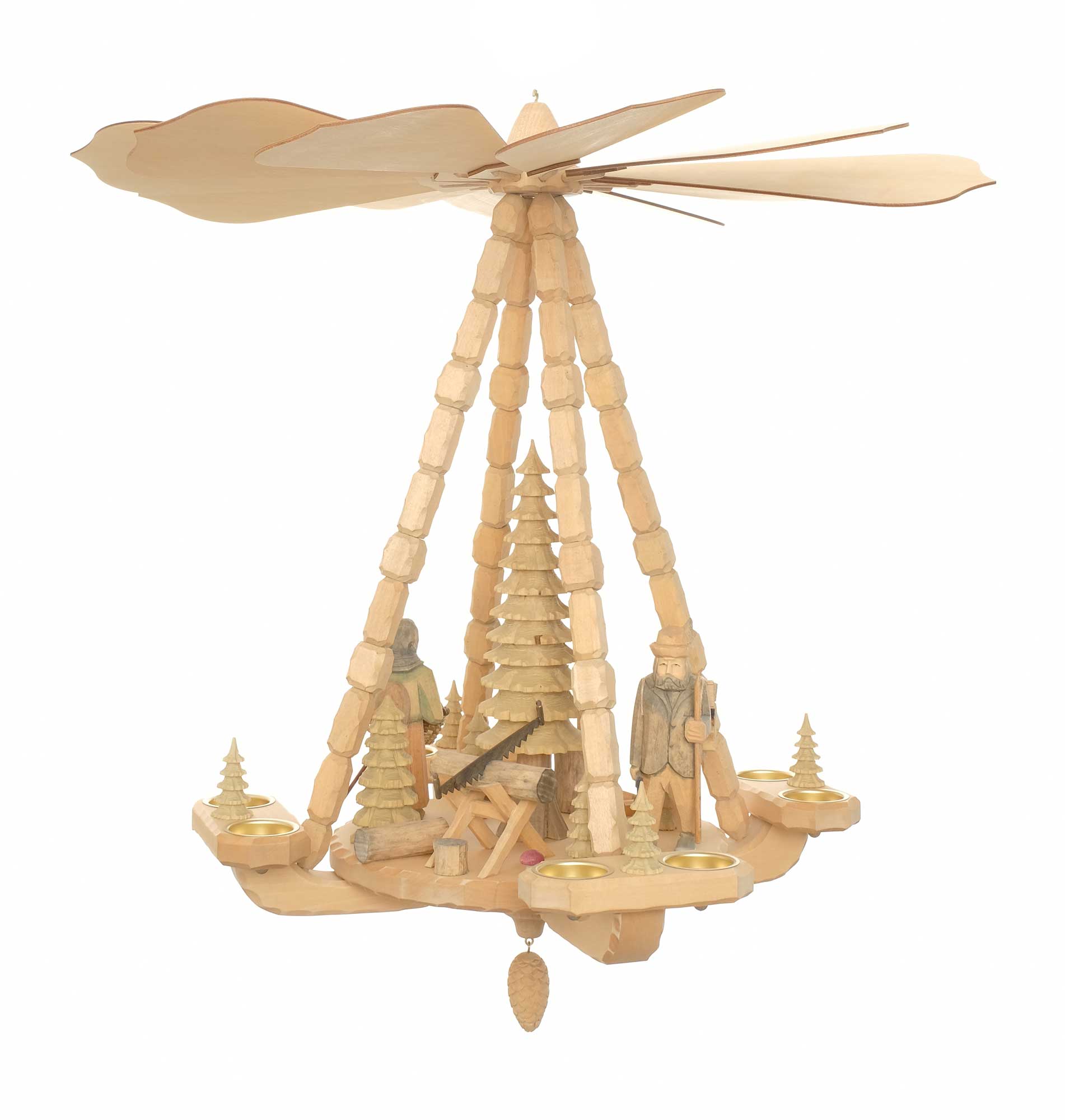 Deckenpyramide gro, Waldleute mit Sgebock, Dm 63 cm, Hhe ca. 62 cm, Nr.: Z17.512-H | 712,00 