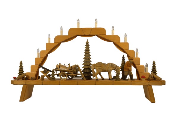 Schwibbogen groß (10fl.), "Pferdekutsche" ca. 91 x 49 cm