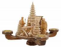 Tischleuchter geschnitzt, ca. 26 x 26 x 24 cm, Natur, Futterkrippe Tischleuchter geschnitzt, ca. 26 x 26 x 24 cm, Natur, Futterkrippe