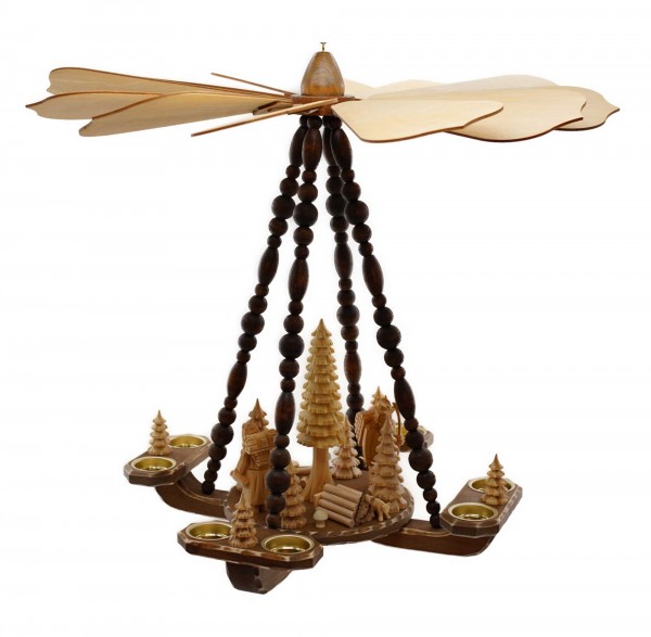 Deckenpyramide mittelgro, Dm 58 cm, Hhe ca. 53 cm, Natur, Holzstapel, Nr.: 17.229 | 372,00 