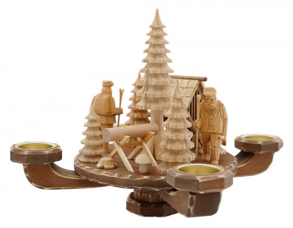 Tischleuchter geschnitzt, ca. 26 x 26 x 24 cm, Natur, Futterkrippe, Nr.: 21.117 | 170,00 