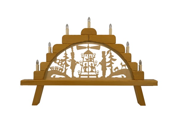 Schwibbogen klein (7-flammig), "Bergm�nner mit Pyramide" ca. 67 x 44 cm, Nr.: 41.302-T | 135,00 �
