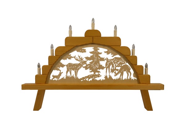 Schwibbogen klein (7-flammig), "Tiere im Wald" ca. 67 x 44 cm, Nr.: 41.306-T | 135,00 �