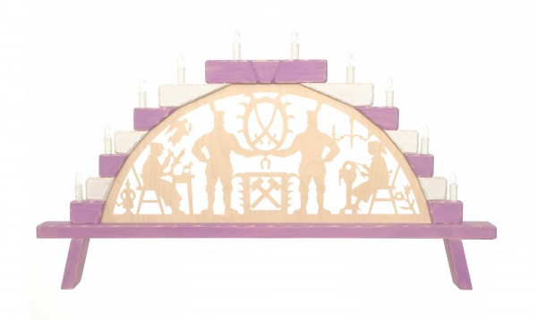 Schwibbogen gro, lila-wei lasiert, Erzgebirge ca. 87 x 49 cm, Nr.: 41.400-LW | 152,00 