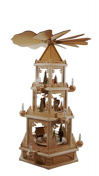 Waldpyramide gro, 3 Etagen, elektrisch, Hhe ca. 89 cm, Nr.: 12.300-E | 1095,00 