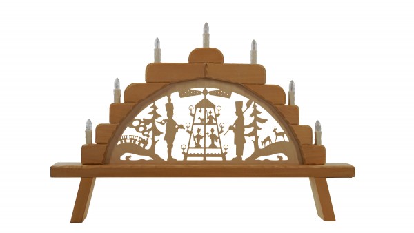 Schwibbogen klein (7-flammig) "Bergmnner mit Pyramide" ca. 67 x 44 cm, Nr.: 41.302 | 130,00 