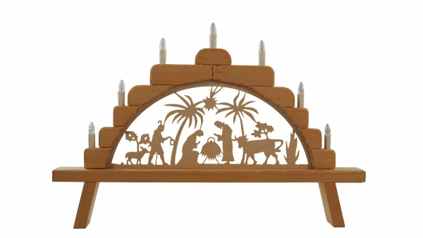 Schwibbogen klein (7-flammig) "Geburt" ca. 67 x 44 cm, Nr.: 41.301 | 130,00 